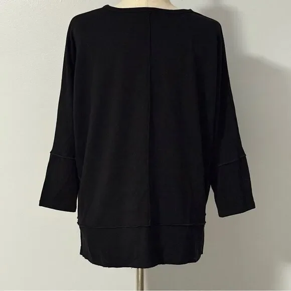 SPANX Perfect Length Dolman Top Sweatshirt Small Oversized Black - Picture 6 of 9